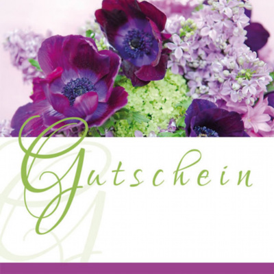 Gutschein Merci - Violet Blumen