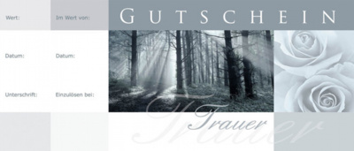 Gutschein BonBlock - Trauer Wald / Rosen