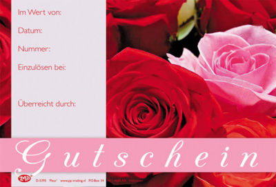 Gutschein Fleur - Rote und Rosa Rosen