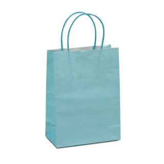 Twisted draag tas • Luxe • Small  • Bodem van karton • 14 x 19 x 7 cm • Blauw