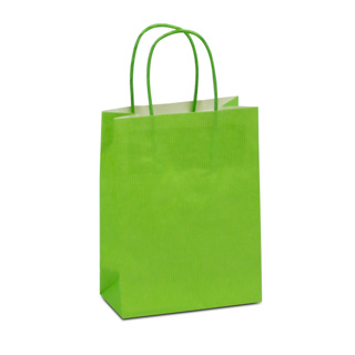 Twisted draag tas • Luxe • Medium • Bodem van karton • 18 x 24 x 7 cm • Groen