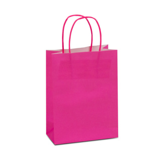 Twisted draag tas • Luxe • Medium • Bodem van karton • 18 x 24 x 7 cm • Roze