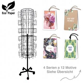 Bodendisplay 48 Fächer Kombi Grusskarten - Eco Eden, Eco Pure, Eco Victoria & Eco Sprinkles