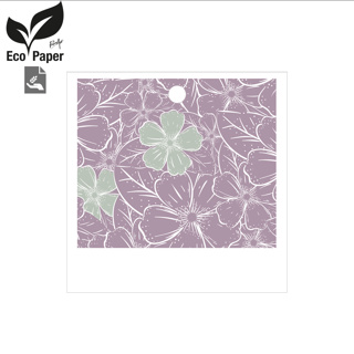 Eco Terra / blanco - paarse bloemen