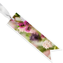 Condoleance ribbon - Blanco - Three dark pink flowers